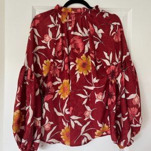 NWT Love Style Red Floral Blouse
